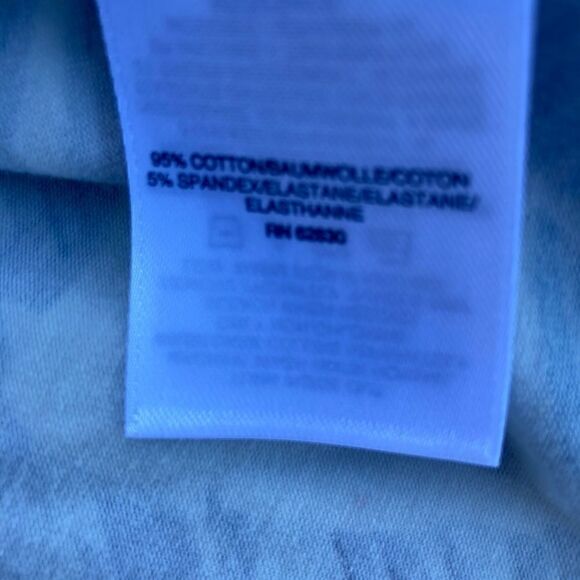 Land’s End  navy bright blue white abstract palm print Cotton midi dress SP - Picture 4 of 12